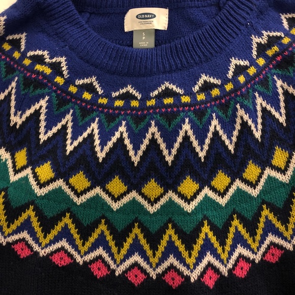 Navy Patterned Sweater - Picture 2 of 3